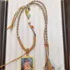 Tibetan five-way Wealth God rope pendant tied with Thangka special rope necklace, hand-woven Item Picture